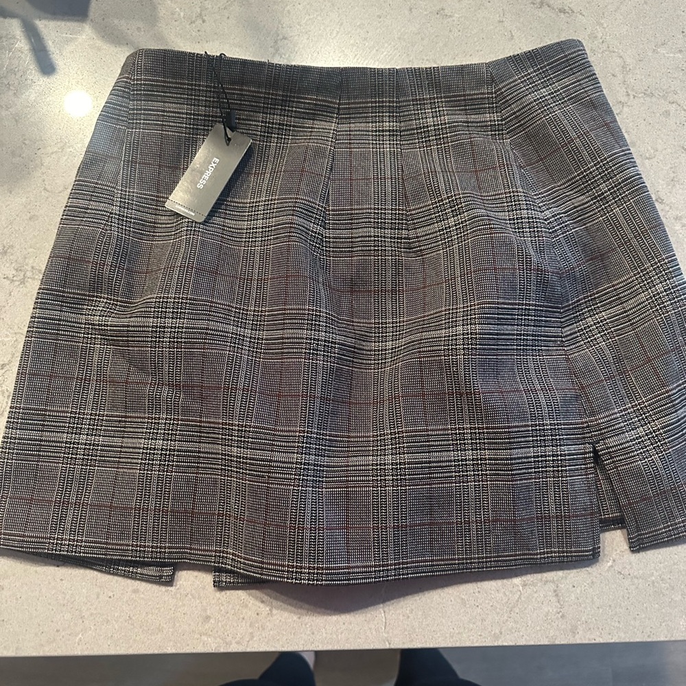 Gray Plaid Skirt